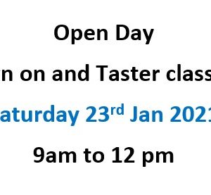 Open Day! 9am to 12pm, Sat 23rd Jan 2021  
